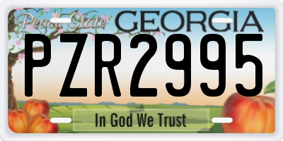 GA license plate PZR2995