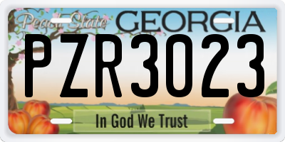 GA license plate PZR3023