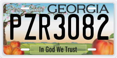 GA license plate PZR3082