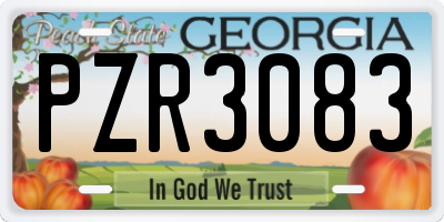 GA license plate PZR3083