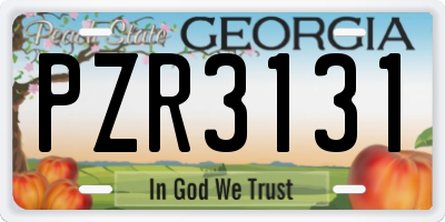 GA license plate PZR3131