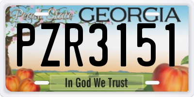 GA license plate PZR3151
