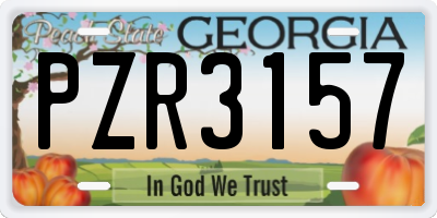 GA license plate PZR3157