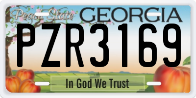 GA license plate PZR3169