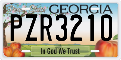 GA license plate PZR3210