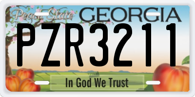 GA license plate PZR3211