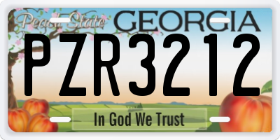 GA license plate PZR3212