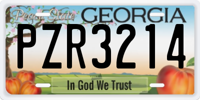 GA license plate PZR3214