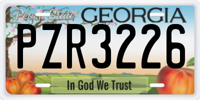 GA license plate PZR3226