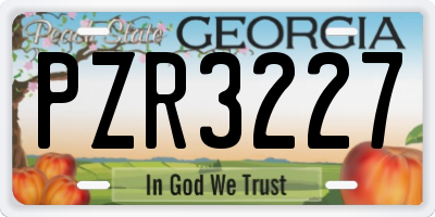 GA license plate PZR3227