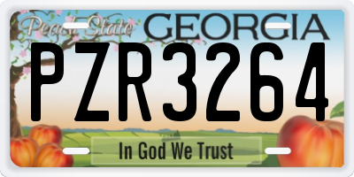 GA license plate PZR3264