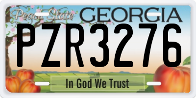 GA license plate PZR3276