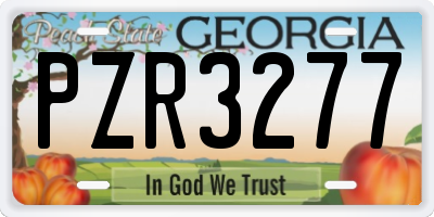 GA license plate PZR3277