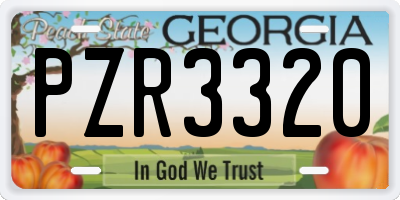 GA license plate PZR3320