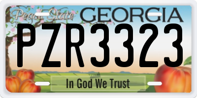 GA license plate PZR3323
