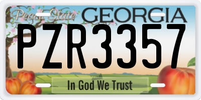 GA license plate PZR3357
