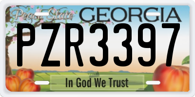 GA license plate PZR3397