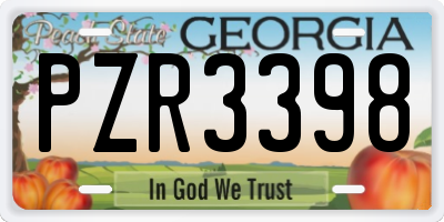GA license plate PZR3398