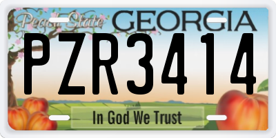 GA license plate PZR3414