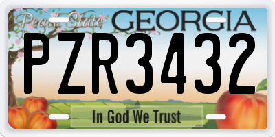 GA license plate PZR3432