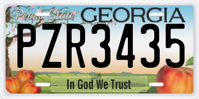 GA license plate PZR3435