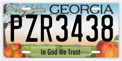 GA license plate PZR3438