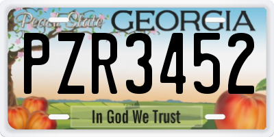 GA license plate PZR3452