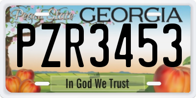 GA license plate PZR3453