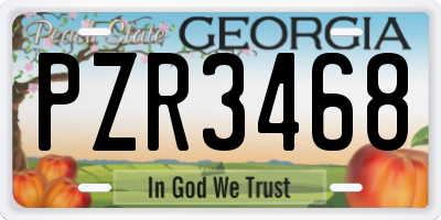 GA license plate PZR3468