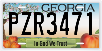 GA license plate PZR3471