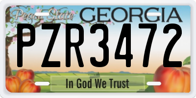 GA license plate PZR3472
