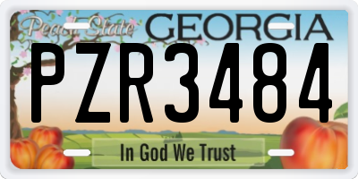 GA license plate PZR3484
