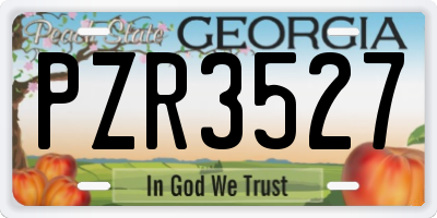 GA license plate PZR3527