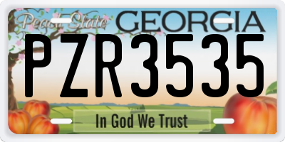 GA license plate PZR3535
