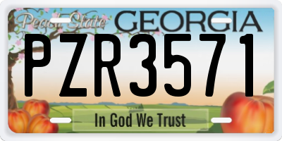 GA license plate PZR3571