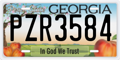 GA license plate PZR3584