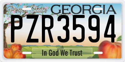 GA license plate PZR3594