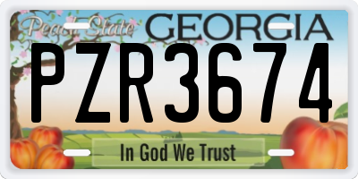 GA license plate PZR3674
