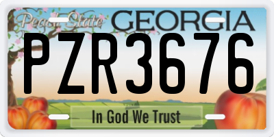 GA license plate PZR3676