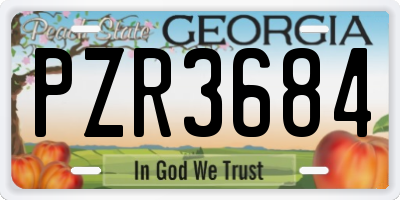 GA license plate PZR3684
