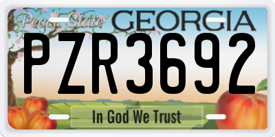 GA license plate PZR3692