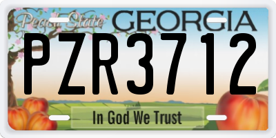 GA license plate PZR3712
