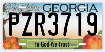 GA license plate PZR3719