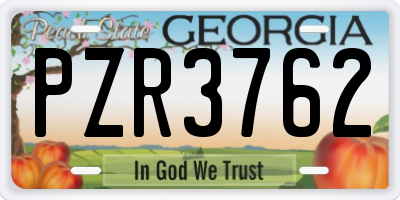 GA license plate PZR3762