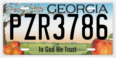 GA license plate PZR3786