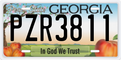 GA license plate PZR3811