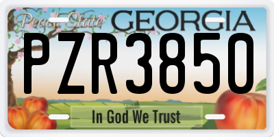 GA license plate PZR3850