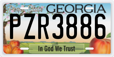 GA license plate PZR3886