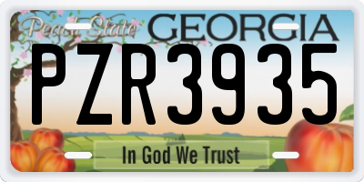GA license plate PZR3935