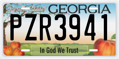GA license plate PZR3941